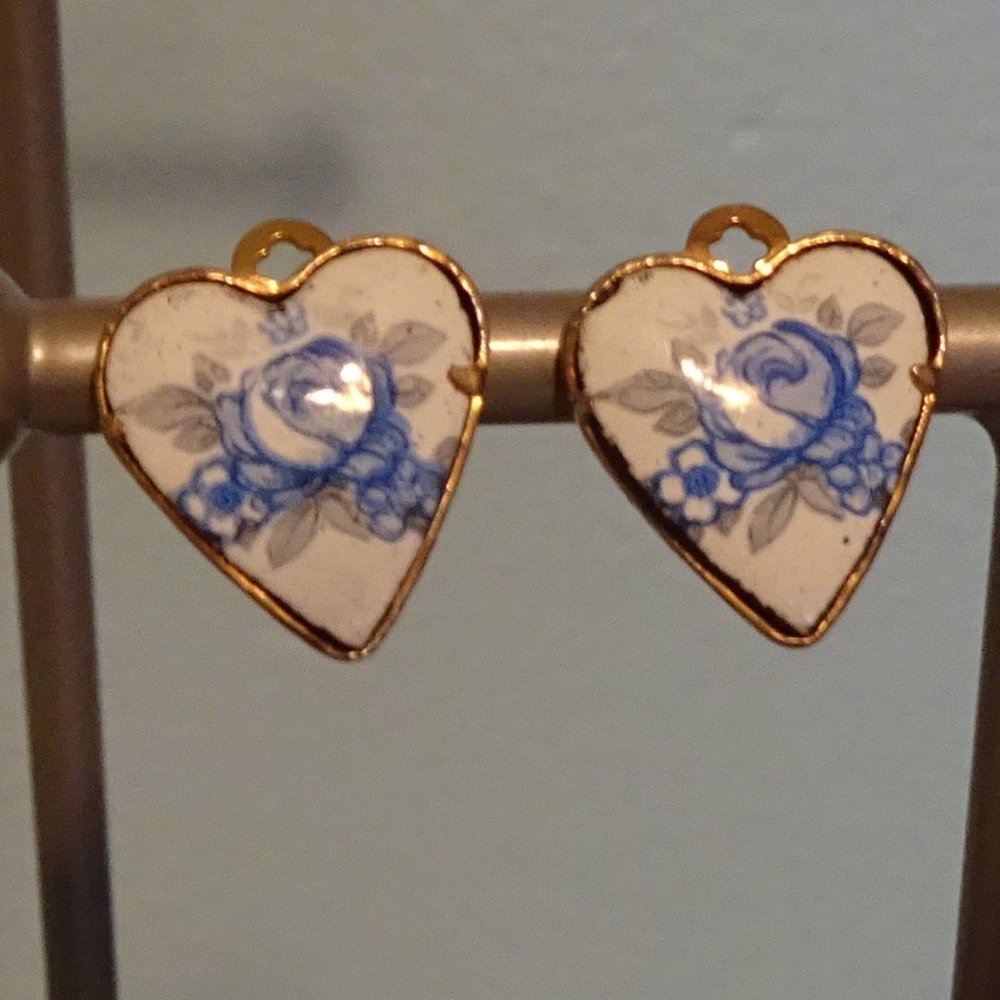 Enamel clip on earrings